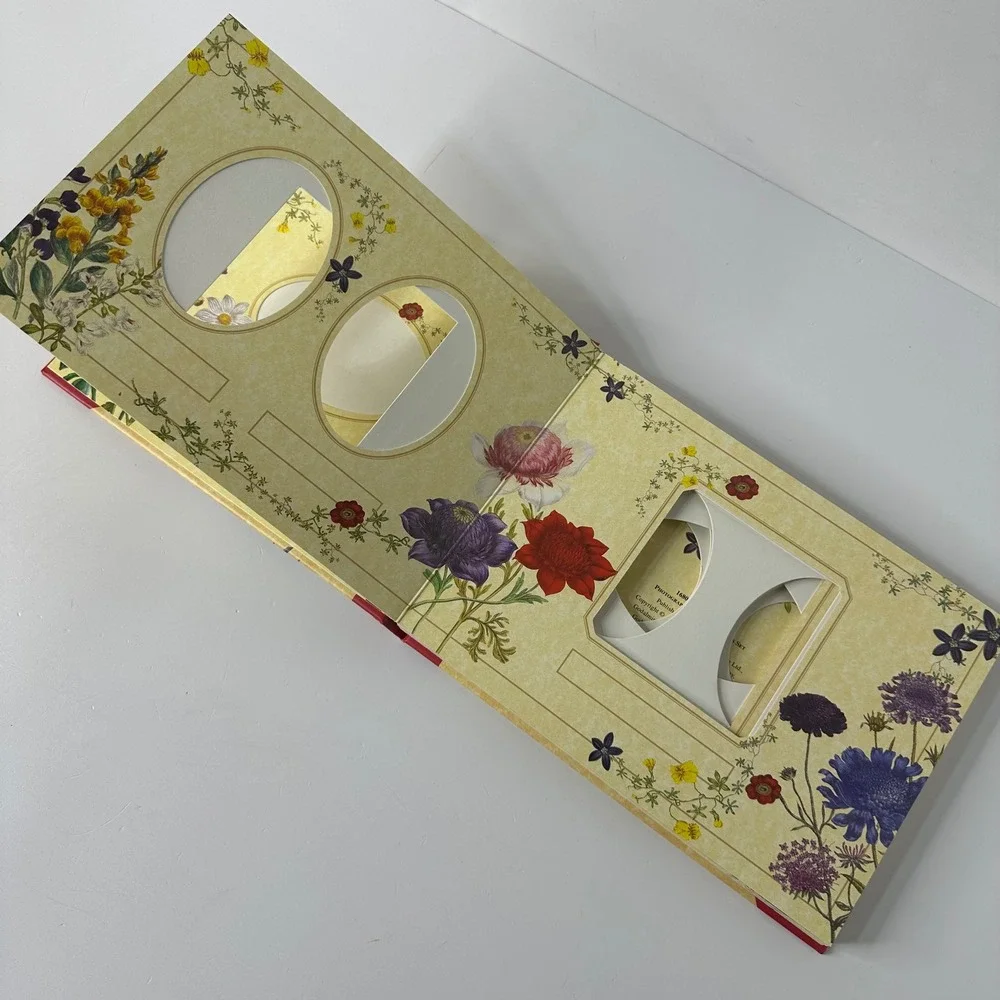 Vtg Classic Floral Gift Set Photo Album & 6 Cardstock Frames Envelopes Cottage